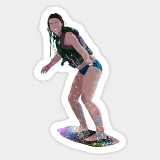 Surfing Girl Sticker